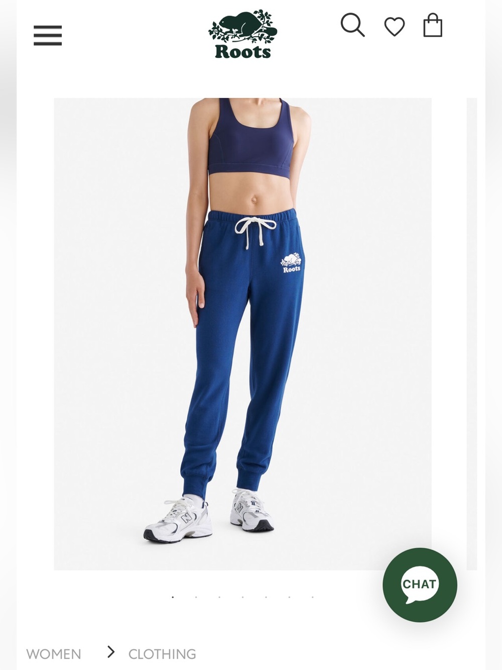 Roots slim cuff women’s sweatpants size small NAVY